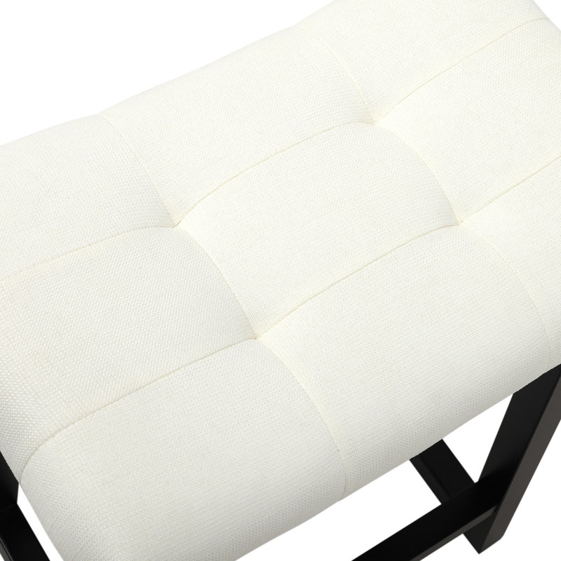 Tabouret de bar 24 po Cindina, Lin blanc / noir