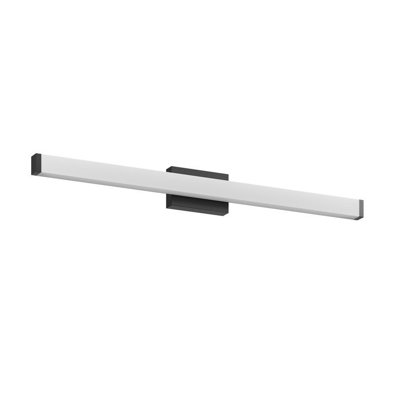 Applique murale pour salle de bain moderne à DEL, Noir mat, H 2,8 po x l 40,6 po x P 4,3 po, 24 W