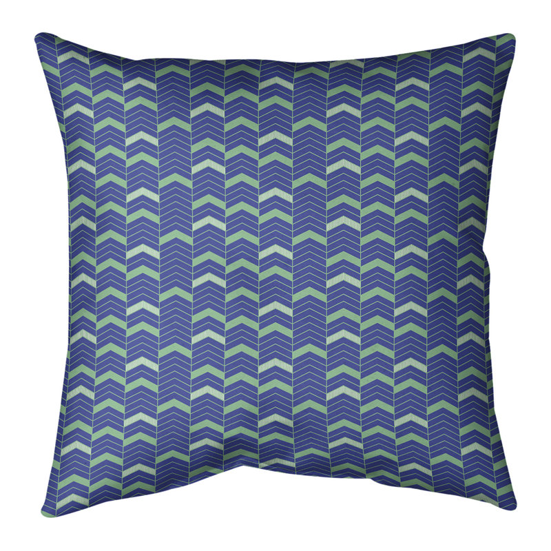 Housse de coussin Rhonda, 16 po x 1 po, Double bleu / vert, Sergé de coton