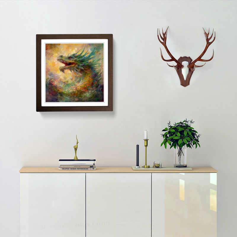 Single Picture Frame Print on Wood, Walnut