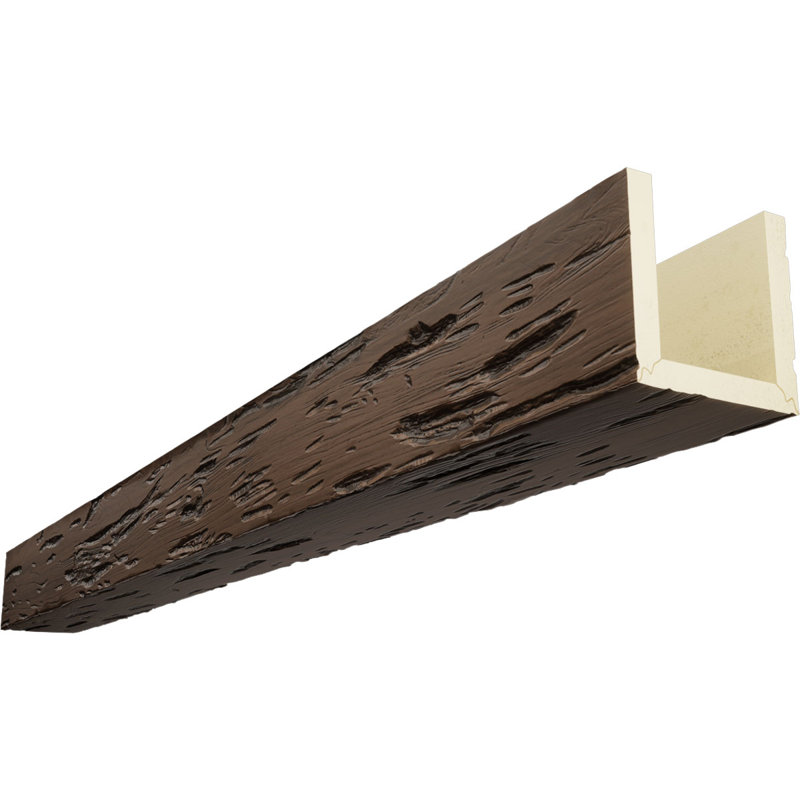 Poutre de plafond 3 côtés Pecky Cypress Endurathane, H 4 po x l 12 po, Aged, 18'L