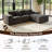 3-Seater L-Shaped Modular Sofa With Movable Footrest-1814762415