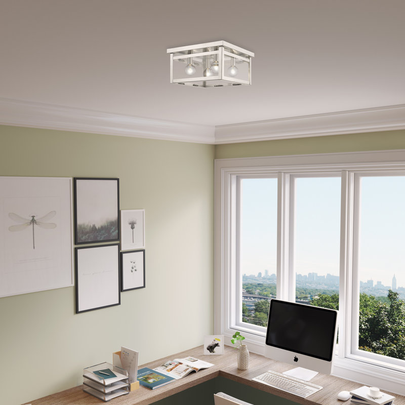 Amores Glass Flush Mount, Brushed Nickel