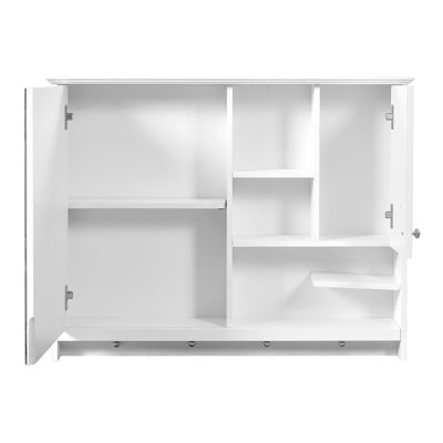 36 Inch Modern Bathroom Cabinet Wall Mounted With Shelf - Black Adjustable Storage Idea Mirror Solution For Bath