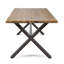 Table basse d'extérieur en bois d'acacia, finition teck / métal rustique