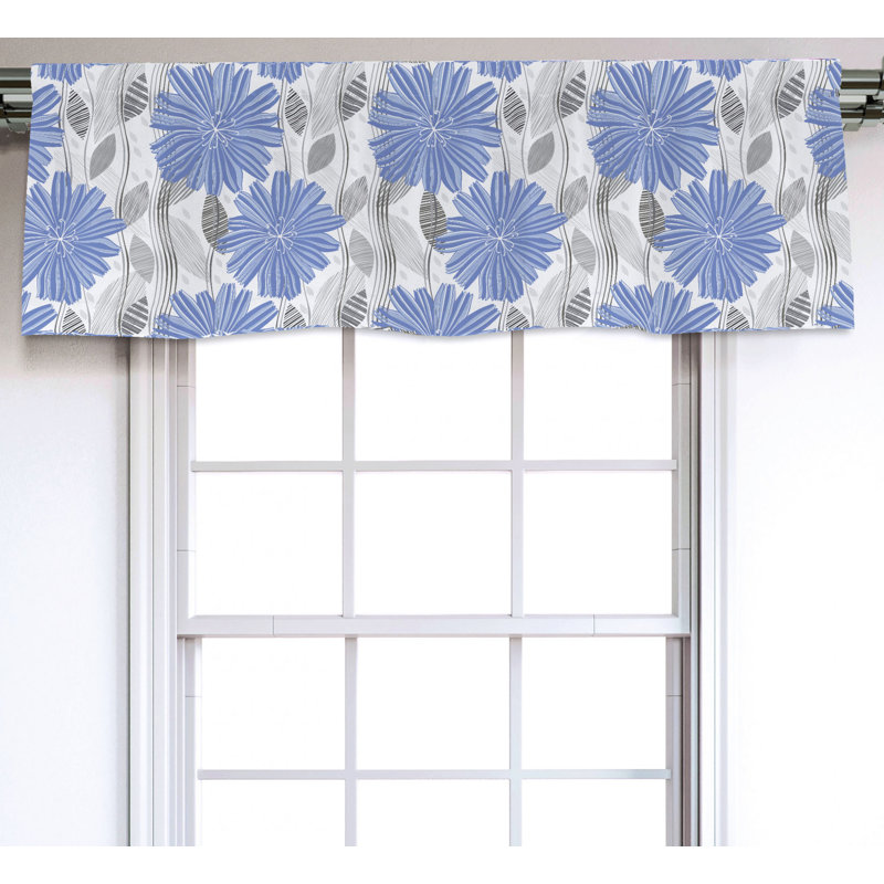 Sateen Floral Ruffled Window Valance
