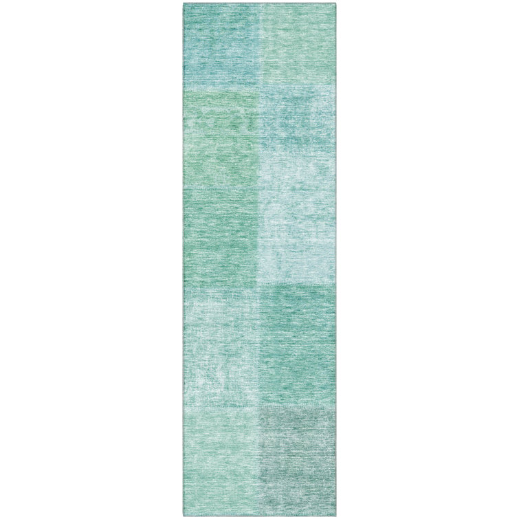 Premium Machine Washable Prisco Teal Rug