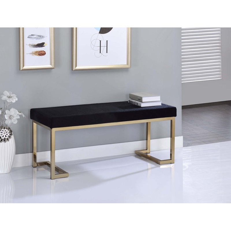 Banc avec base en C en métal