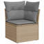  Ensemble de canapé de jardin avec accoudoirs réglables en rotin PE beige