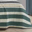 Ensemble de couvre-lit réversible en microfibre à rayures multiples en polyester vert olive, crème et bleu marine matelassé bleu marine-121782738