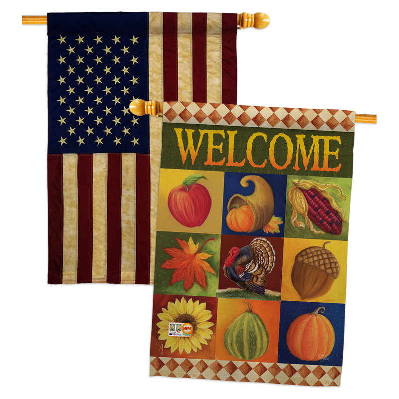 Drapeau intérieur 40 x 28 po Autumn Collage
