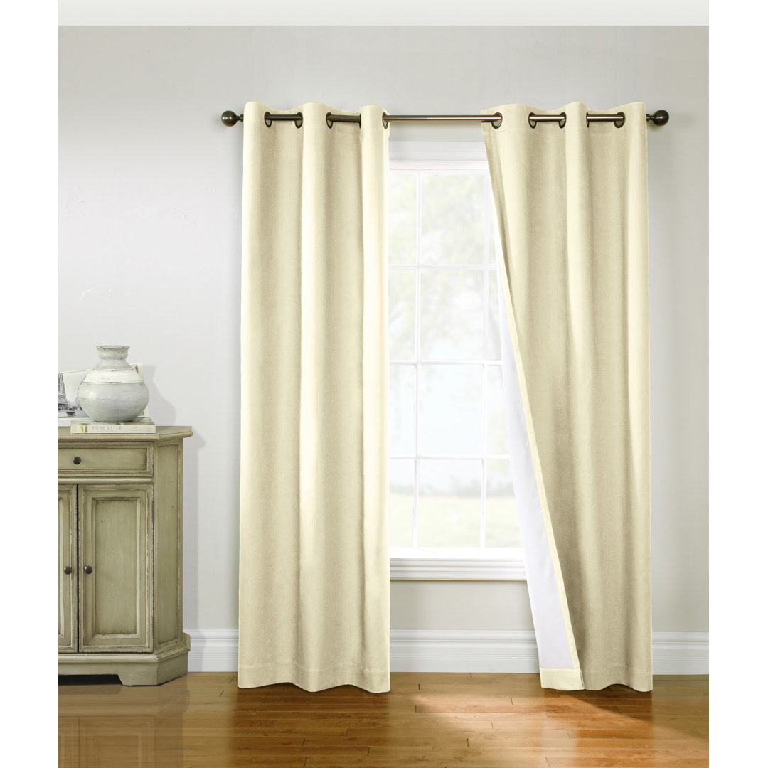 Rhine Solid Blackout Thermal Grommet Single Curtain Panel Alcott Hill® Curtain 