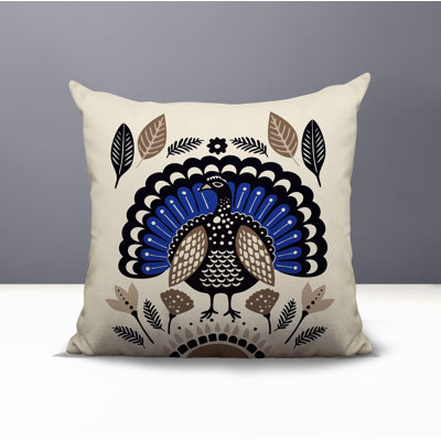 Baty Turkey Reversible Indoor/Outdoor Square Pillow