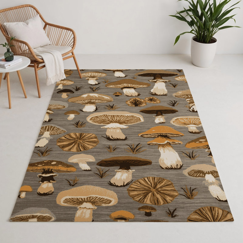 Nature Brown Indoor and Outdoor Area Rug, Rectangle 3' x 5'