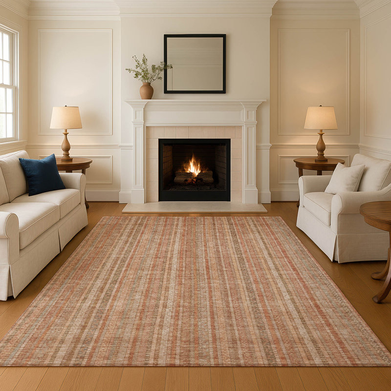 Tapis à rayures Baford AMF1655 lavable à la machine de qualité supérieure, Rectangle 10 pi x 14 pi