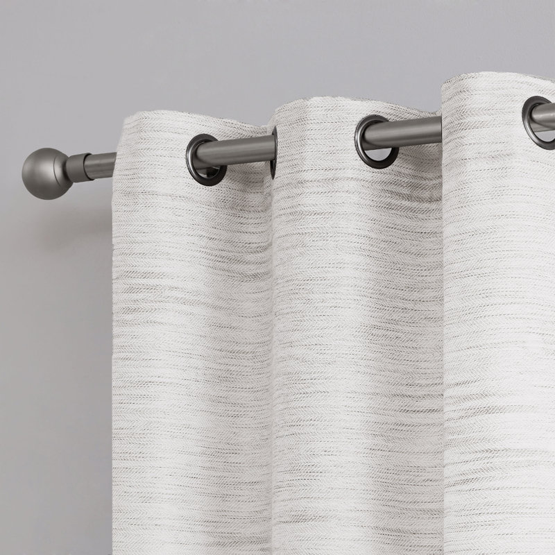 Nautica Julius Light Filtering Grommet Window Curtains, 36" x 63", Linen