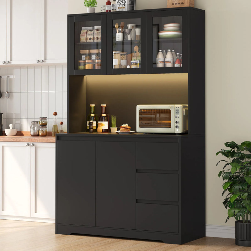 70.9'' Kitchen Pantry, Black
