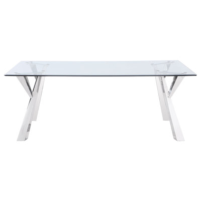 Keirra Glass Top Metal Base Dining Table