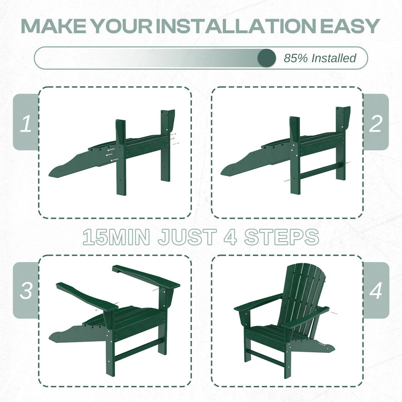 Chaise Adirondack d'extérieur Hdpe, Forêt