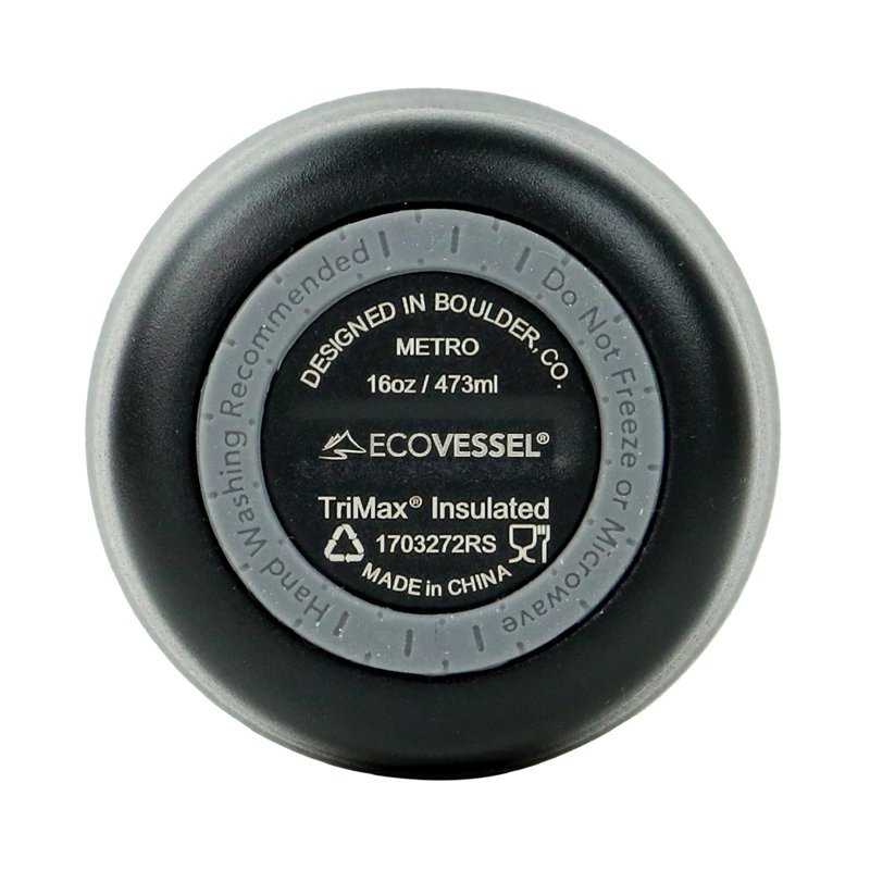 EcoVessel Vacuum Insulated Stainless Steel Travel Mug, Silver