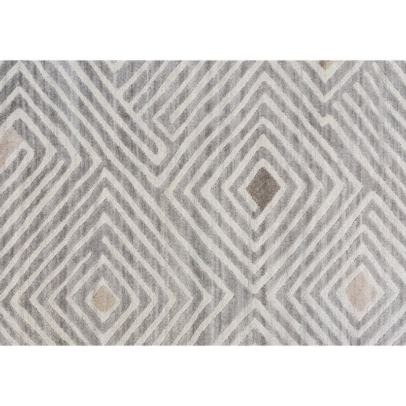 Tapis brun clair et muscade de haute qualité noué à la main, Rectangle 9 pi x 12 pi