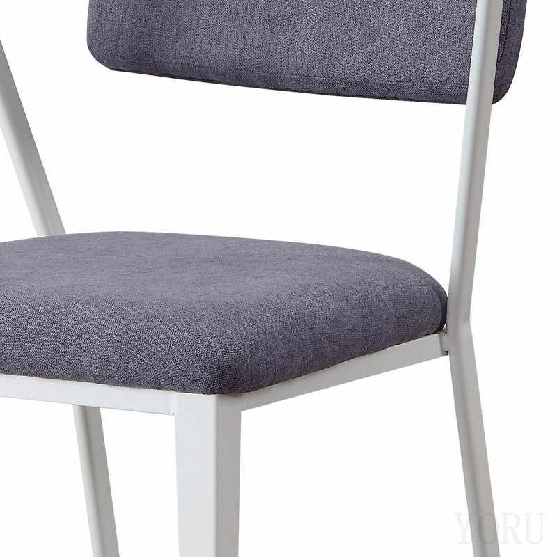 Chaise de bureau rembourrée grise à dossier ouvert, Gris, Gris