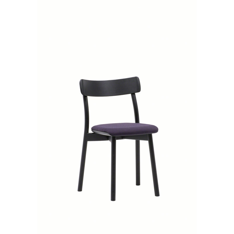 Chiaro Solid Wood Stacking Side Chair, Black