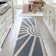 Banesa MidCentury Scandinavian Abstract Sun Two-Tone High-Low Blue/White Rug