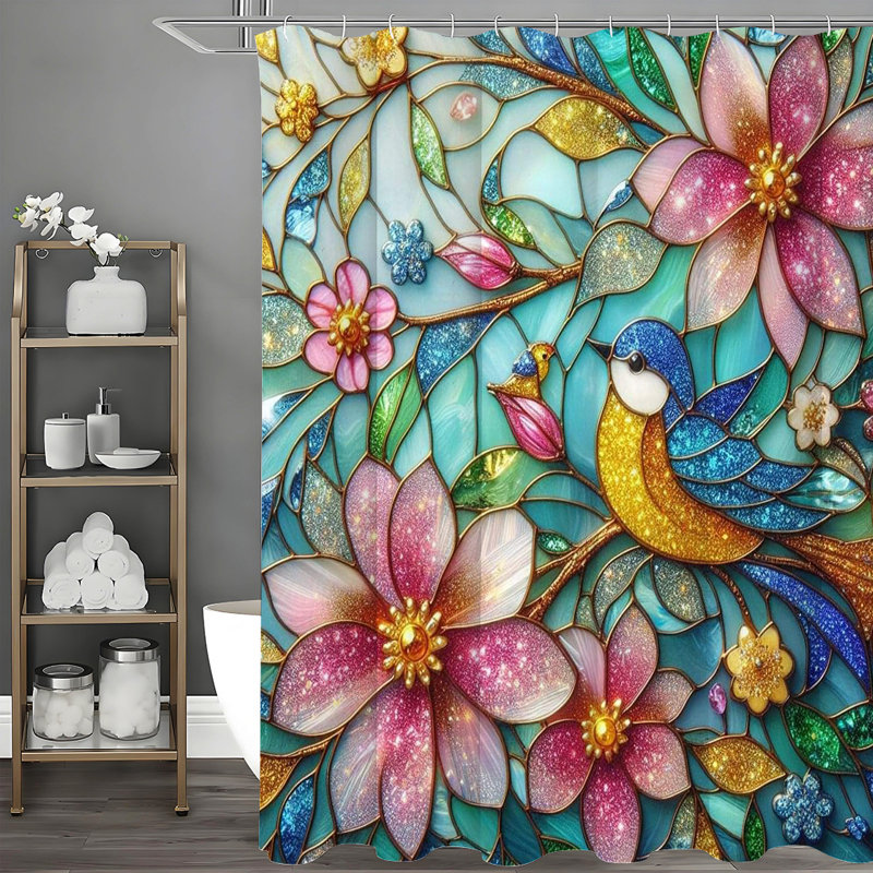 Shower Curtains with Hooks Included