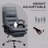 Microfibre Massage Office Chair, Heated Reclining Chair With Footrest, Dark Gray