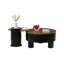 Ensemble de 2 tables basses rondes gigognes, table basse avec tiroir de rangement, centre de table en plastique noir pour le salon-82430353-82430364