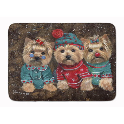 Tapis pour salle de bain Yorkshire Terrier Yorkie Christmas Elves