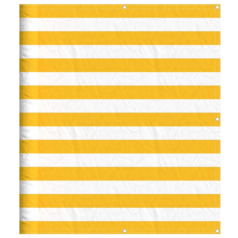 Balcony Screen Yellow And White Stripe, 120cm H x 1000cm W