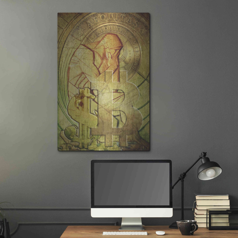 Luxe métal art «Bitcoin Deco Eight» par Steve Hunzi «Bitcoin Deco Eight» par Steve Hunziker OOB