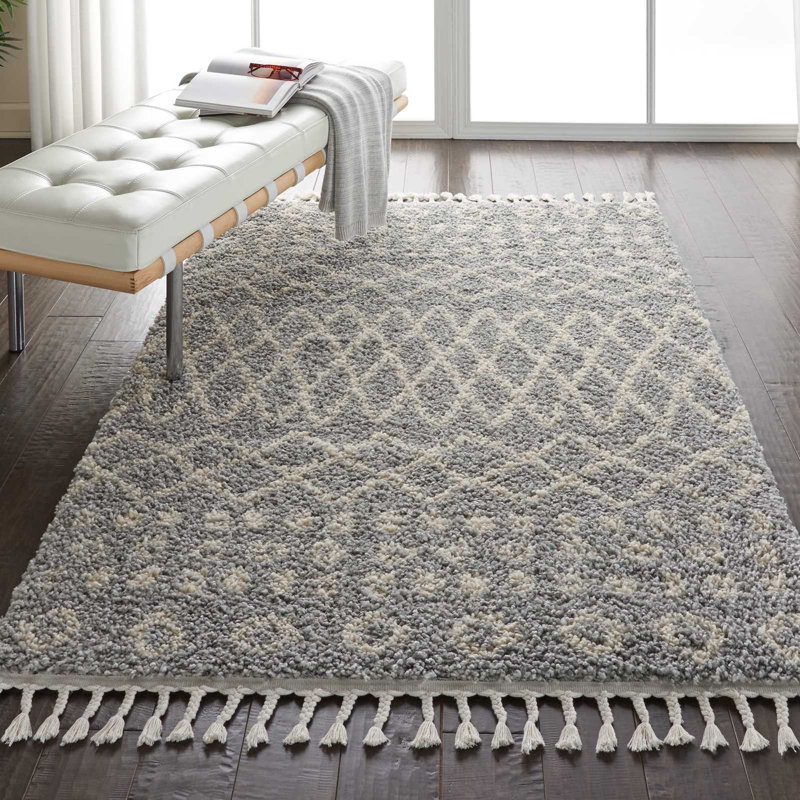 Tapis argenté Denver Tribal, Rectangle 3 pi 11 po x 6 pi 7 po