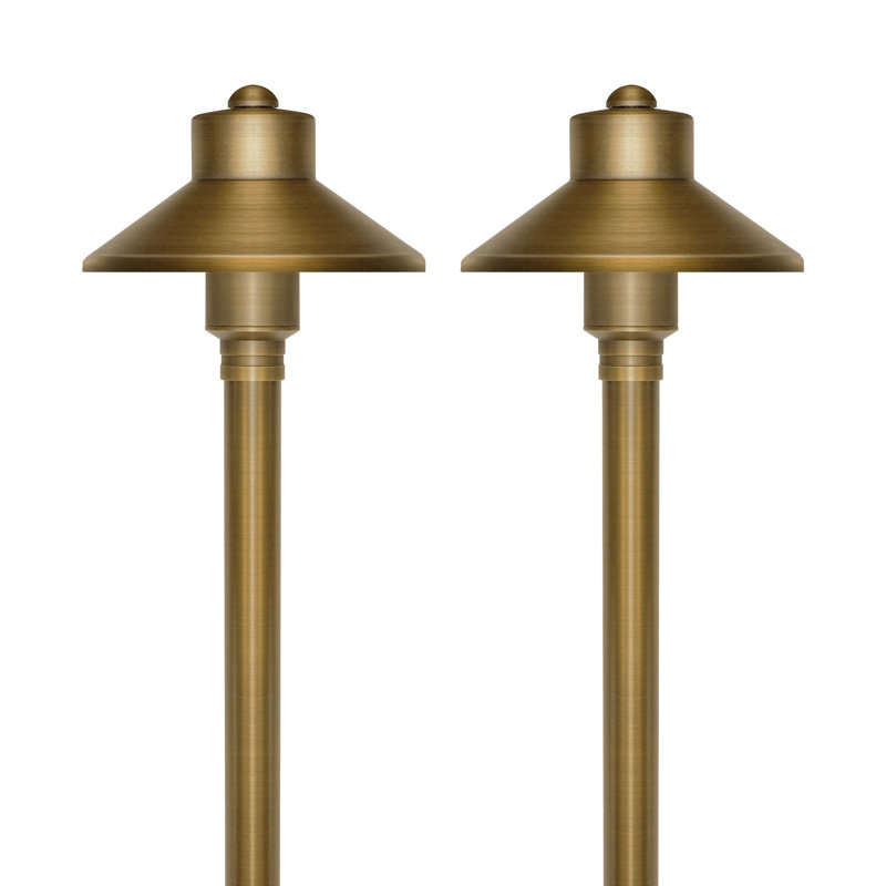 Lampe de sentier en laiton massif à basse tension, H 19,97 po x l 5,15 po x P 5,15 po