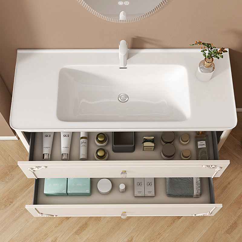 Armoire de salle de bain simple de style français, Beige