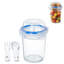  480ml Airtight Cereal Storage Container With Separate Topping Cup Leak-resistant Clip-lock Lid Stackable Snack & Yogurt Cup For On-the-go Breakfast Travel School Office & Daily Use