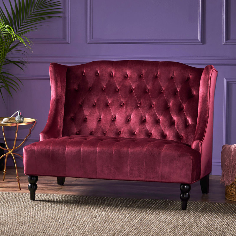 Carolina Upholstered 50.25'' Loveseat, Wine Velvet