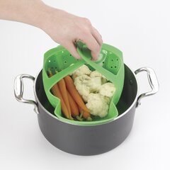 Zulay Kitchen Adjustable Vegetable Steamer Baskets For Cooking - Green