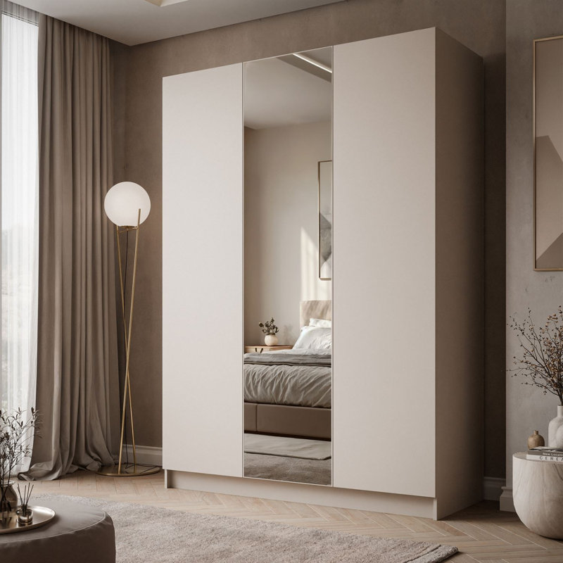 3 Door Manufactured Wood Wardrobe, handle-free opening system