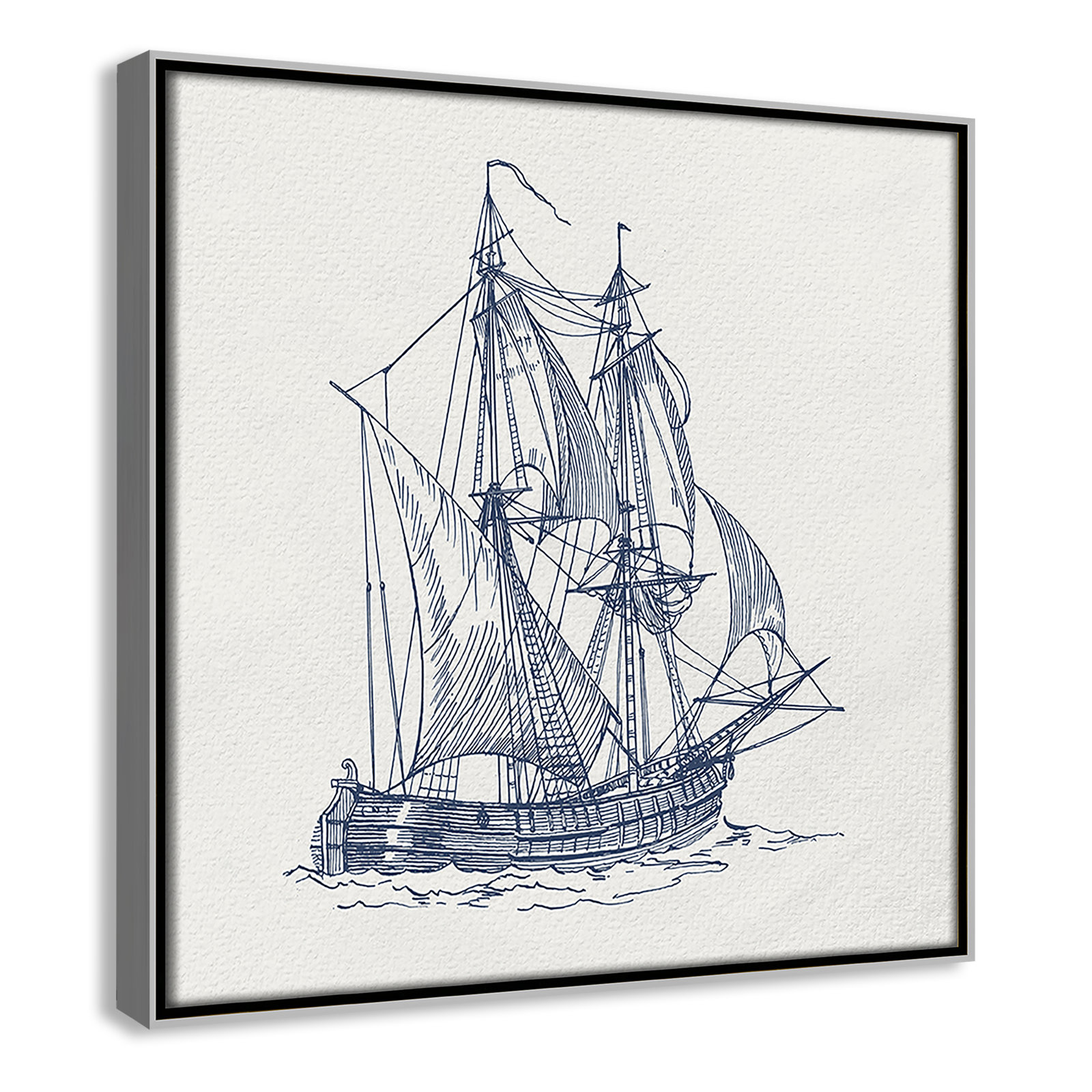 Into the Sea Collection "Into the Sea I" Print, Silver, 13.5" H x 13.5" W