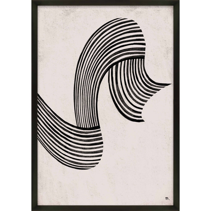 Malverne Linework 3 by Studio M - Picture Frame Print, Black Framed, 20" H x 14" W x 1.25" D