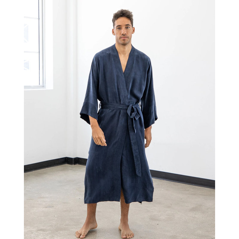 Peignoir pour homme bleu nuit