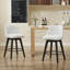 Chaises de comptoir pivotantes, tissu en lin moderne avec dossier capitonné, tabourets de bar élégants, ensemble de 2 pour bar, îlot de cuisine, salle à manger, blanc
