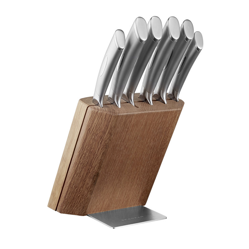 SCANPAN CLASSIC Knife Set Stainless Steel Handle 7pc Knife Block Set