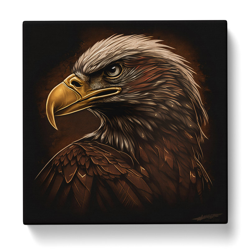 Eagle Retro - Wrapped Canvas, 50cm H x 50cm W x 3cm D