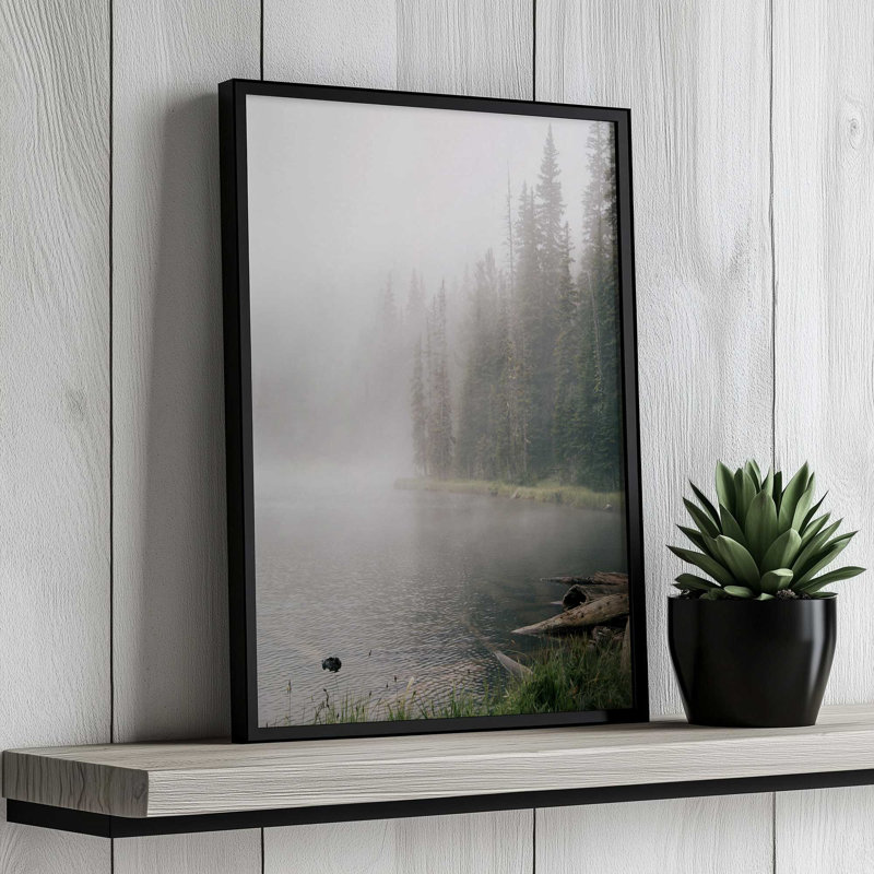 «Foggy Lake» par Garima Dhawan, reproduction d'art sur toile, H 48 po x l 36 po, Noir