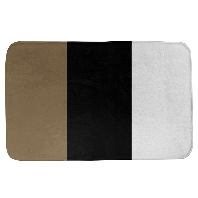 Tapis pour salle de bain Colorado, l 21 po x L 34 po, Or / noir / blanc