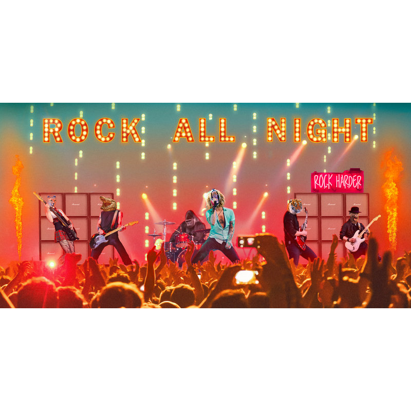 2AP5898 Rock Is Alive! by VizLab - Wrapped Canvas Print, 35cm H x 70cm W x 4cm D